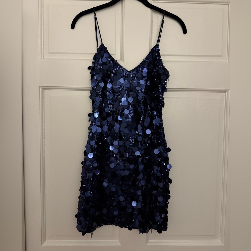 Meshki Navy Sequin Mini Dress